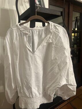 Maeve by Anthropologie Ivory Boho Button-Up Top